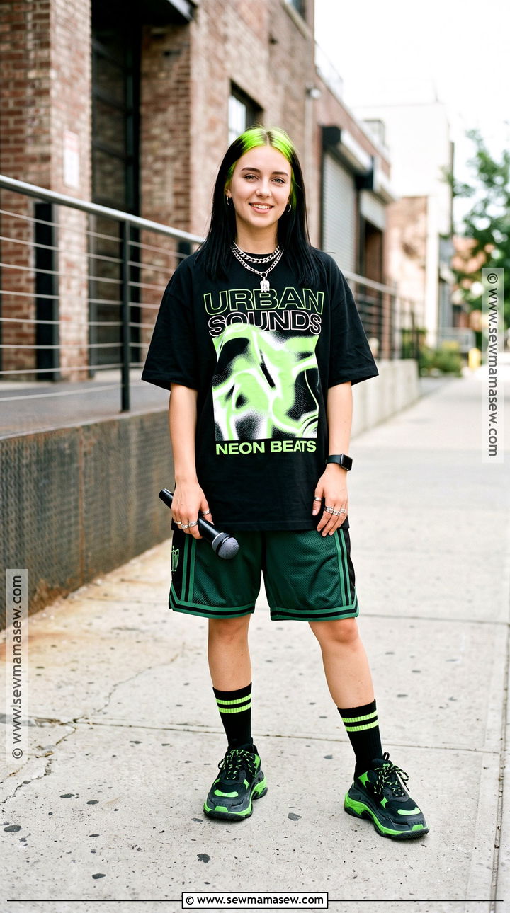 Billie Eilish Oversized Streetwear Costume - 30 singers costumes ideas
