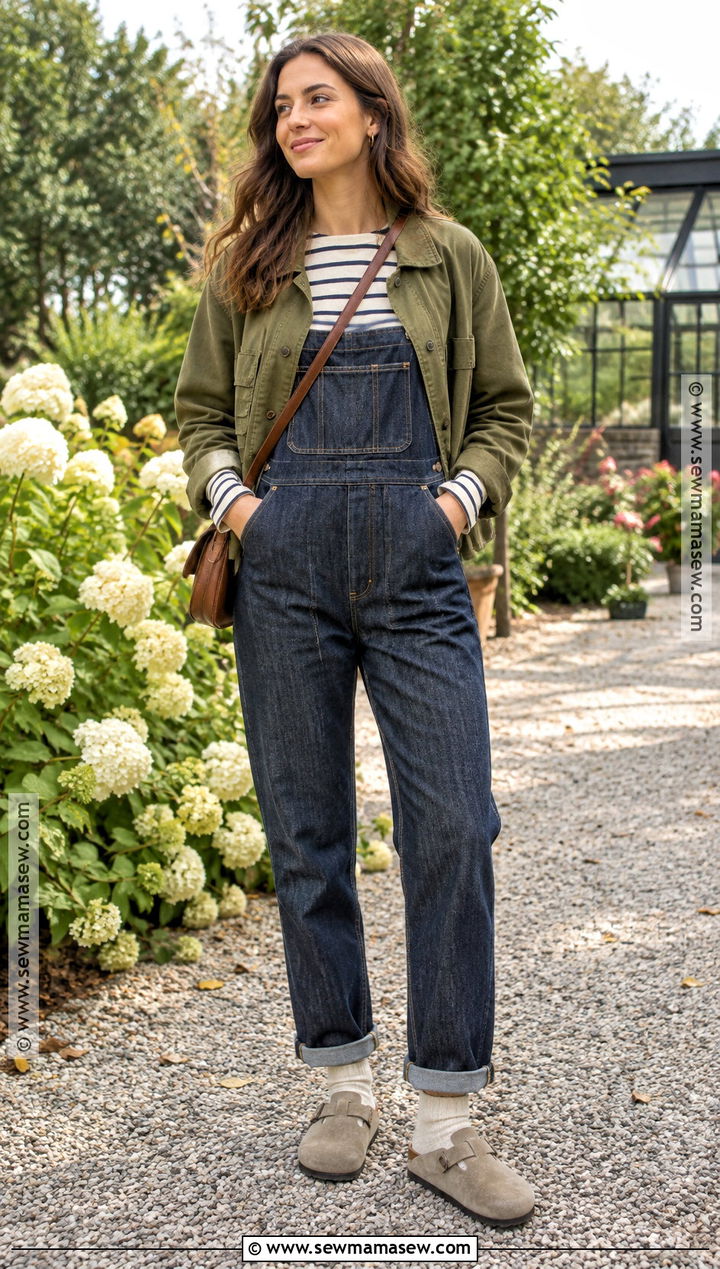 Birkenstock Clogs With Overalls And Striped Shirt - 15 outfits with birkenstock clogs fall