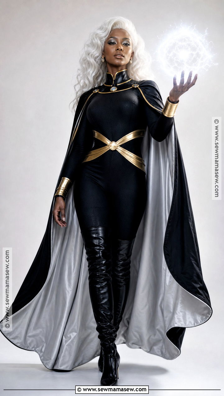 Black 90s Storm Cosplay With Gold Belts - 30 storm cosplay ideas