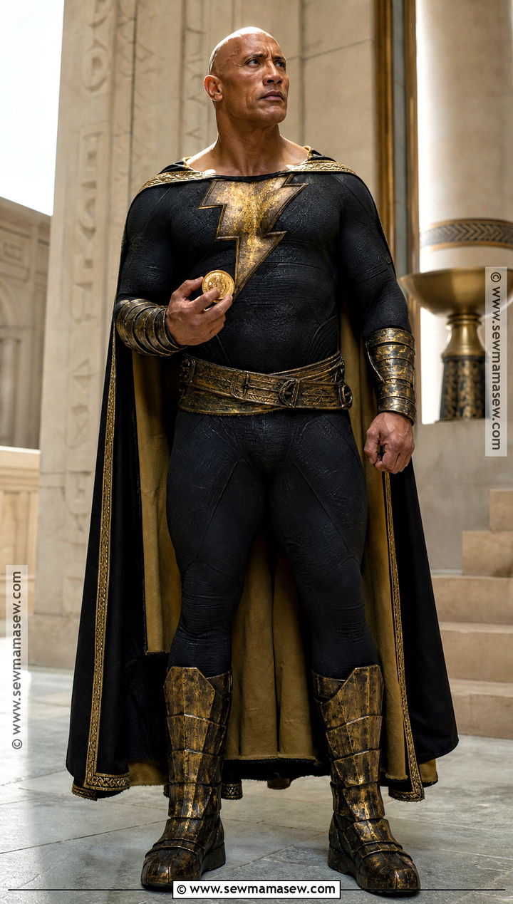 Black Adam Costume With Gold Cape - 30 dc characters costumes
