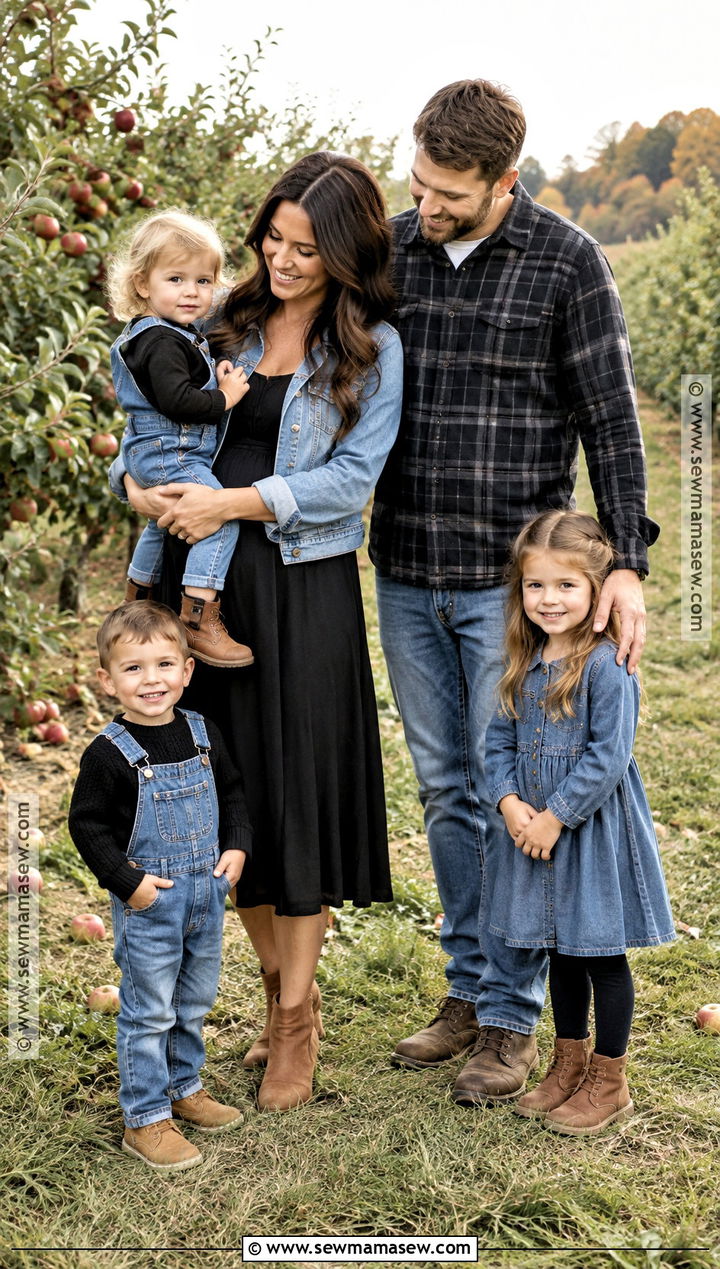 Black And Blue Denim Family Outfits - 20 fall family photos black outfits