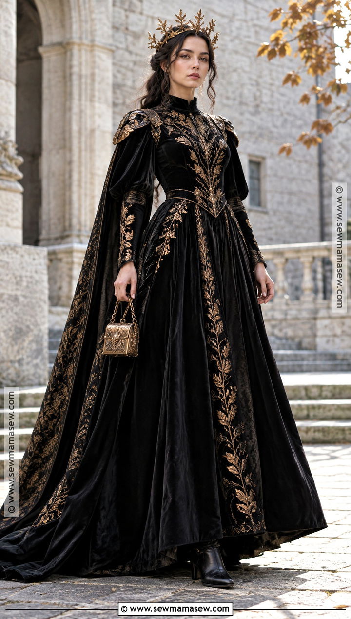 Black And Bronze Gothic Fantasy Gown - 15 Autumn Fantasy Gown Ideas
