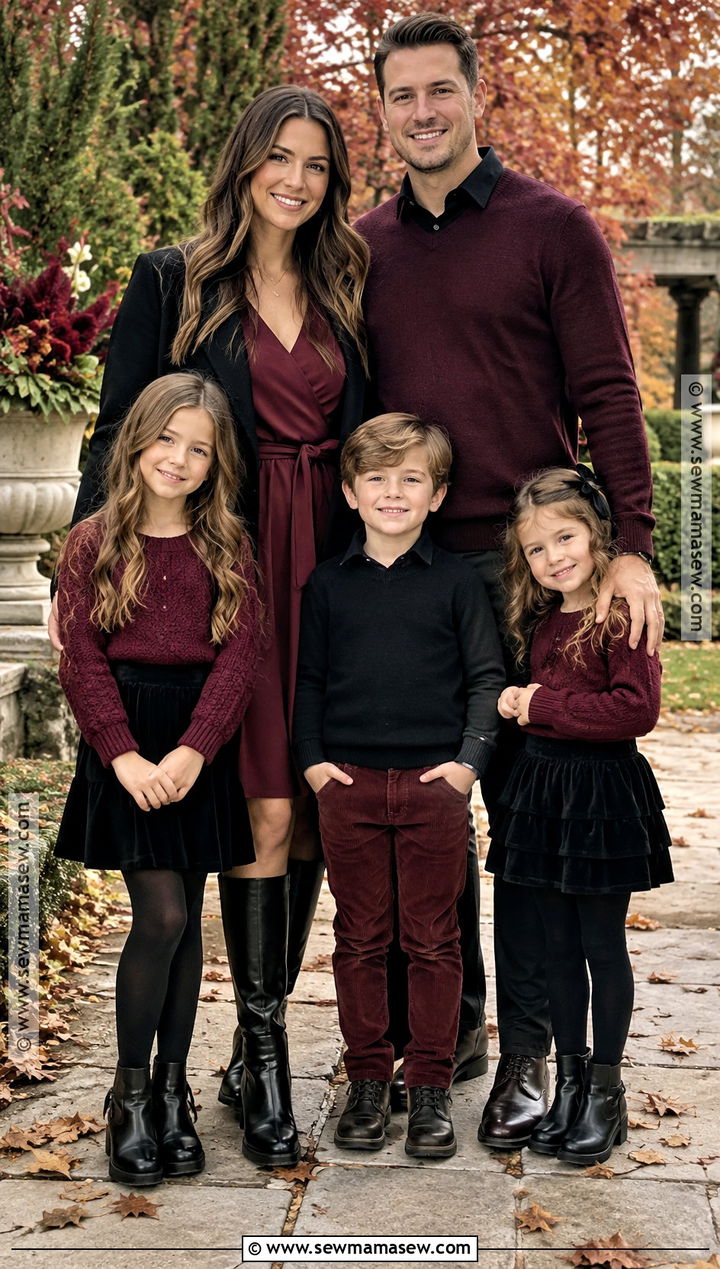 Black And Burgundy Fall Family Picture Outfit - 15 fall family pictures black outfits