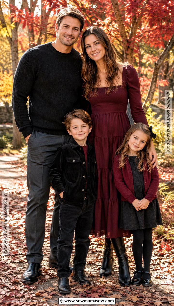 Black And Burgundy Family Outfits - 20 fall family photos black outfits