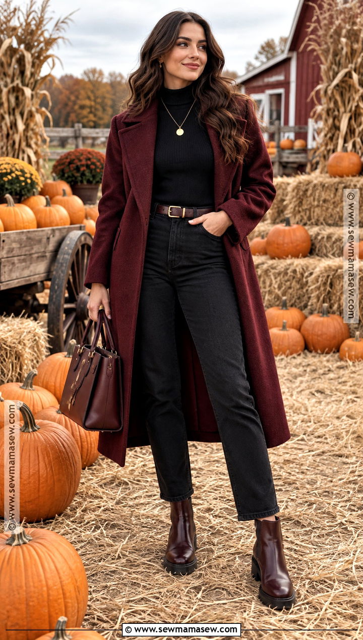Black And Burgundy Pumpkin Patch Outfit - 20 Pumpkin Patch Aesthetic Outfits