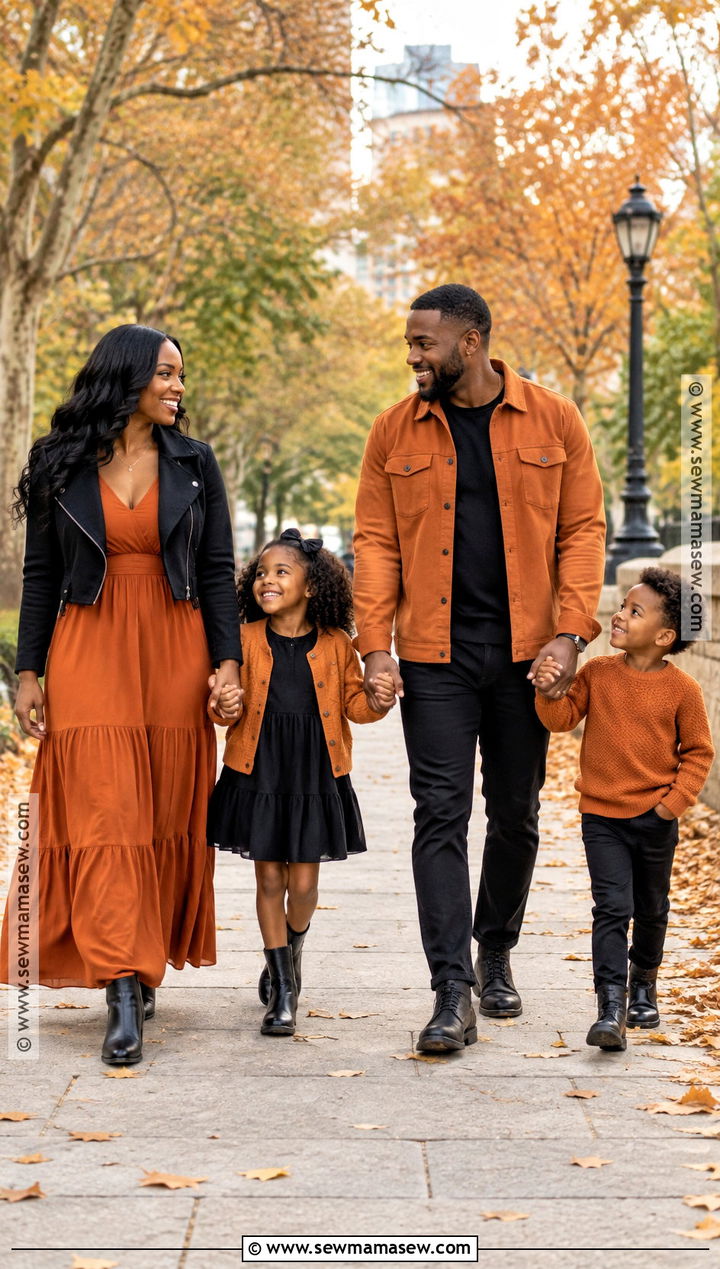 Black And Burnt Orange Family Photo Outfit - 15 black fall family pictures outfits