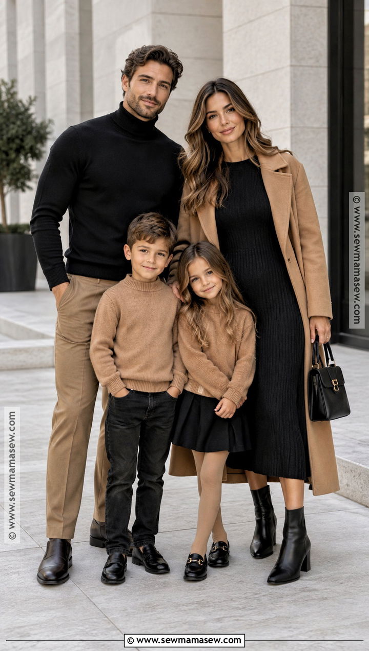 Black And Camel Fall Family Photo Outfits - 15 fall photography family outfits