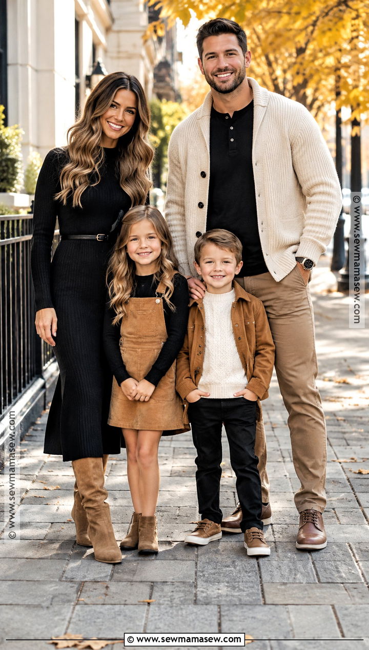 Black And Camel Fall Family Photo Outfits - 15 Family Photoshoot Outfit Ideas Fall
