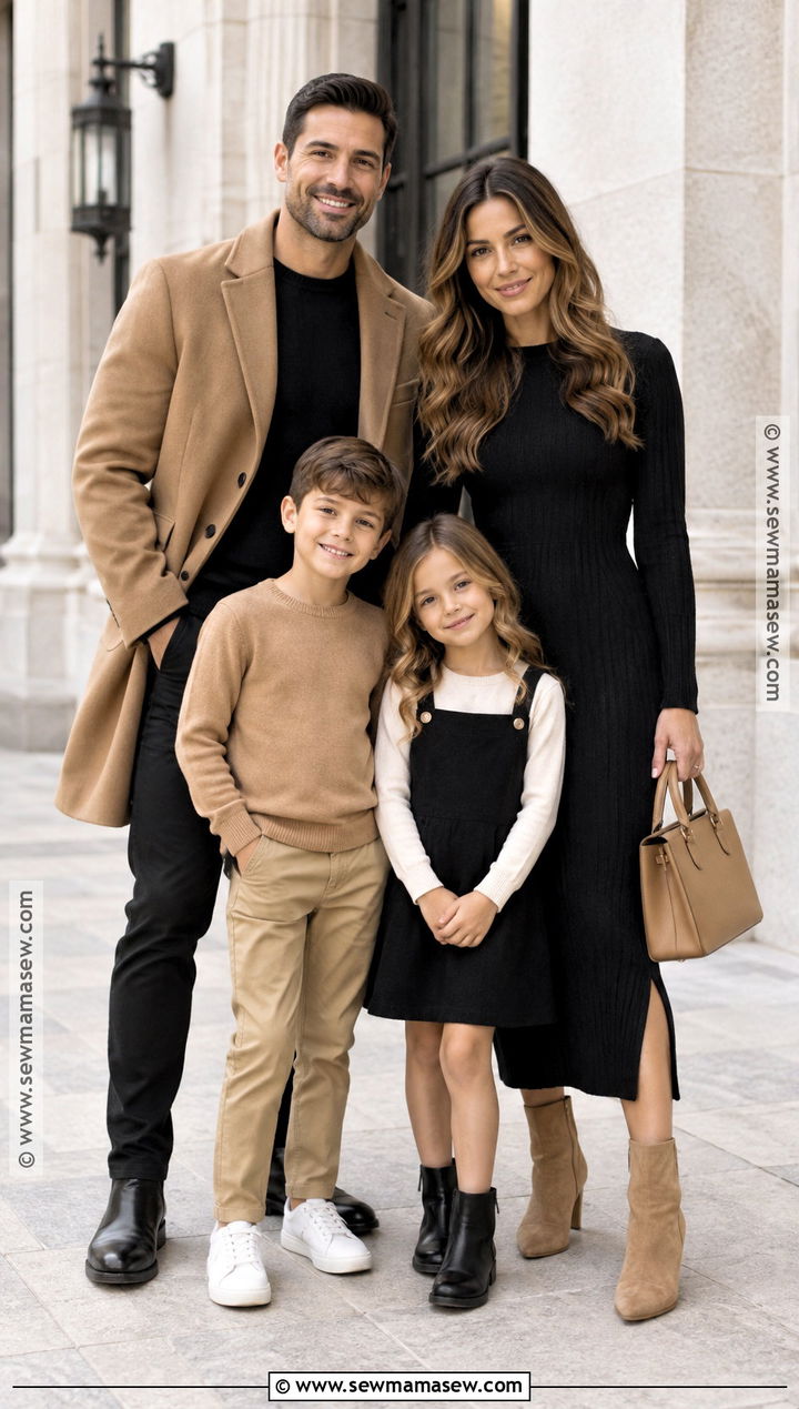 Black And Camel Fall Family Photo Outfits - 15 family pics fall outfits