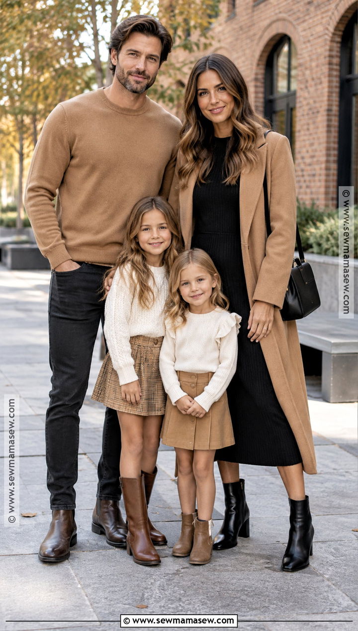 Black And Camel Fall Family Photo Outfits - 20 outdoor family photo outfits fall