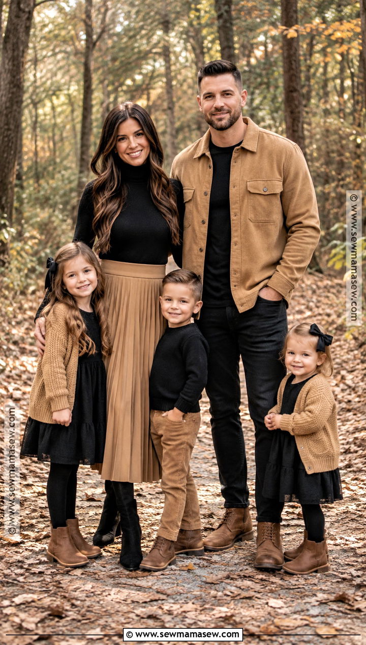 Black And Camel Fall Family Picture Outfit - 15 fall family pictures black outfits