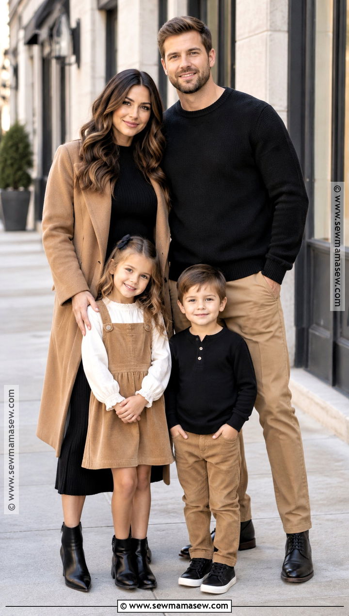 Black And Camel Fall Family Picture Outfit - 25 casual fall family picture outfits