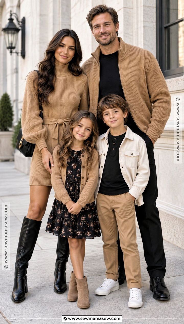 Black And Camel Fall Family Picture Outfits - 15 Fall Clothing Ideas For Family Pictures
