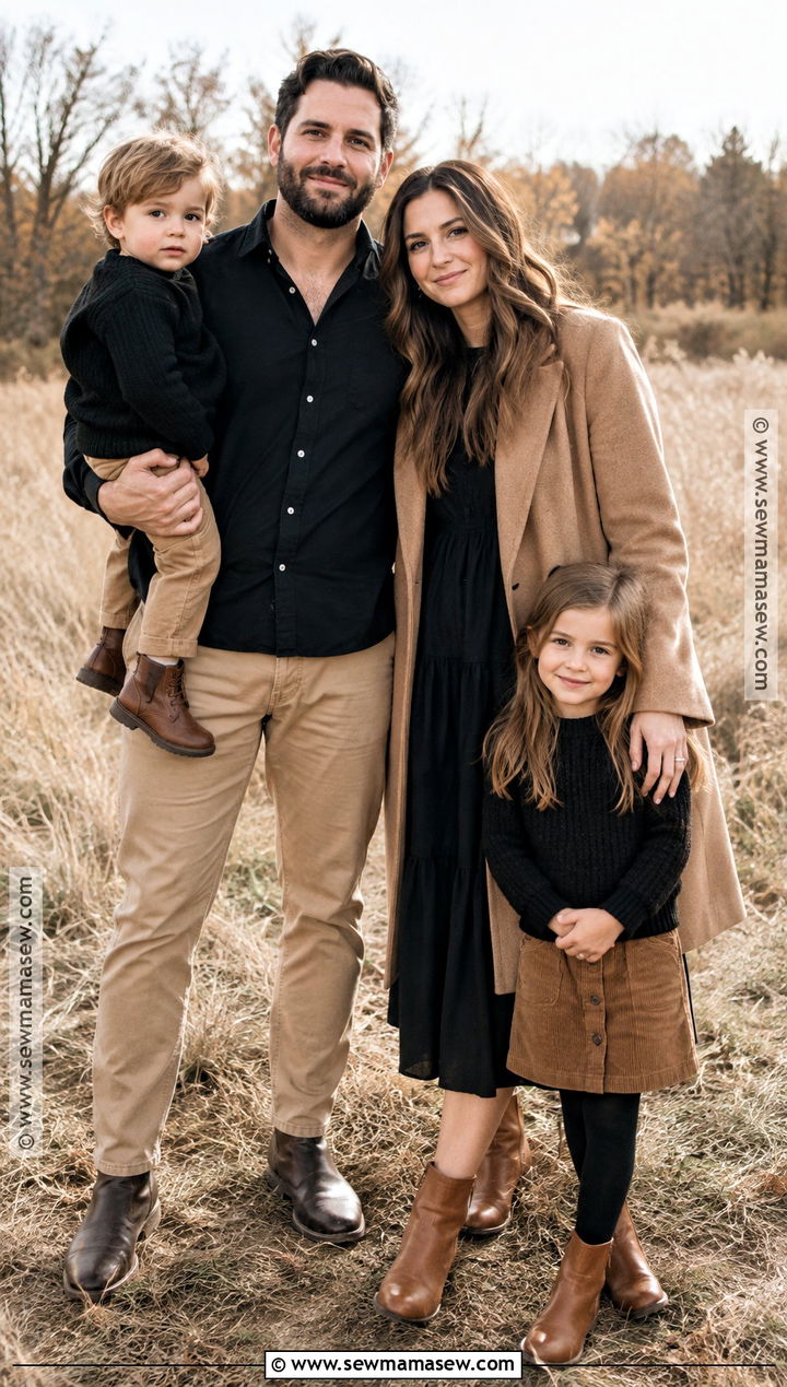 Black And Camel Family Outfits - 20 fall family photos black outfits