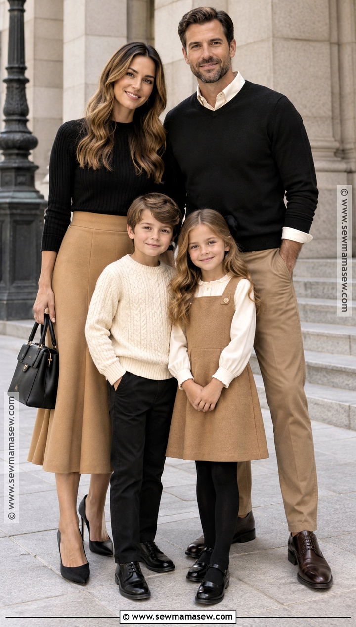 Black And Camel Family Portrait Outfit - 20 Fall Family Portraits Outfits