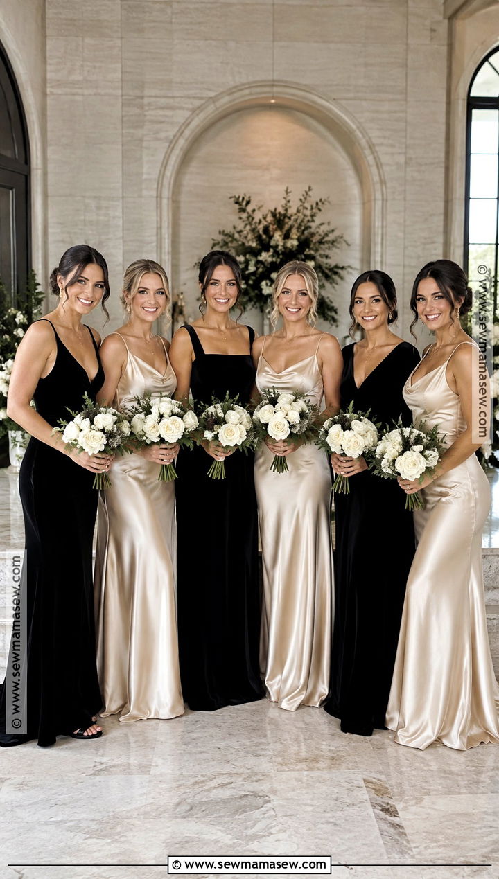 Black And Champagne Bridesmaid Dresses - 25 mixed bridesmaid dresses fall