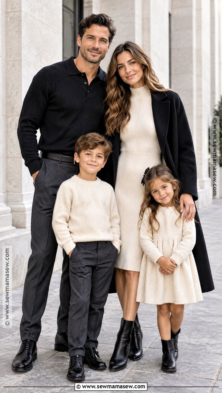 Black And Cream Fall Family Photo Outfits - 15 fall family photo style guide ideas