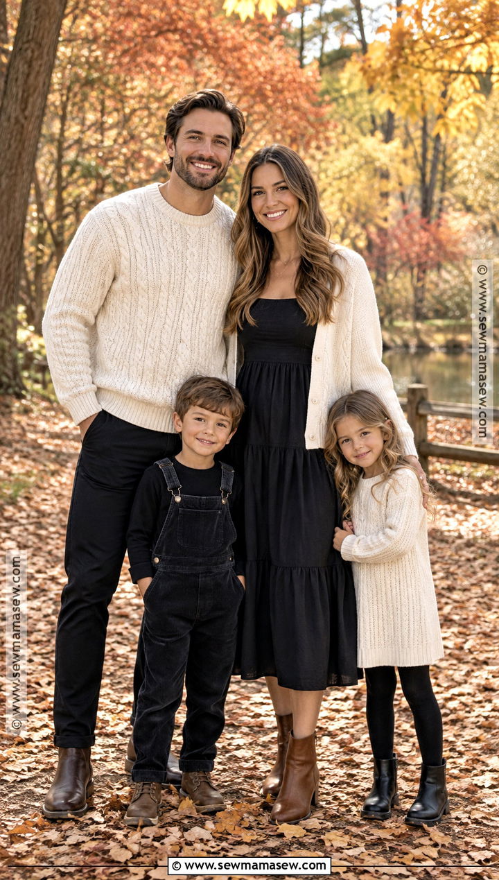 Black And Cream Fall Family Picture Outfits - 15 family picture outfits fall black