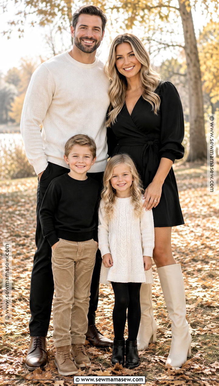 Black And Cream Family Outfits - 20 fall family photos black outfits
