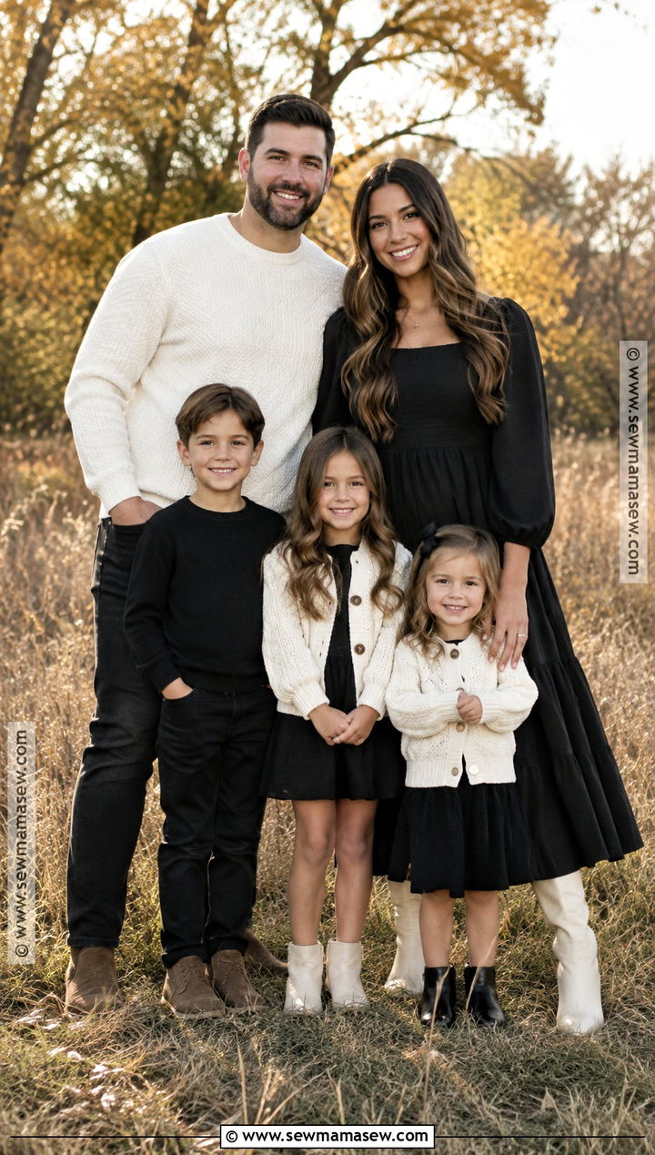 Black And Cream Family Photo Outfits - 15 black outfit fall family pictures ideas
