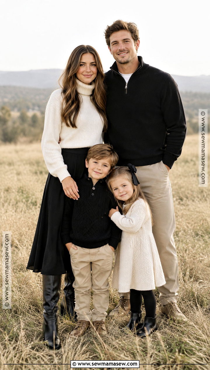 Black And Cream Knit Family Picture Outfit - 15 black fall outfits family pictures