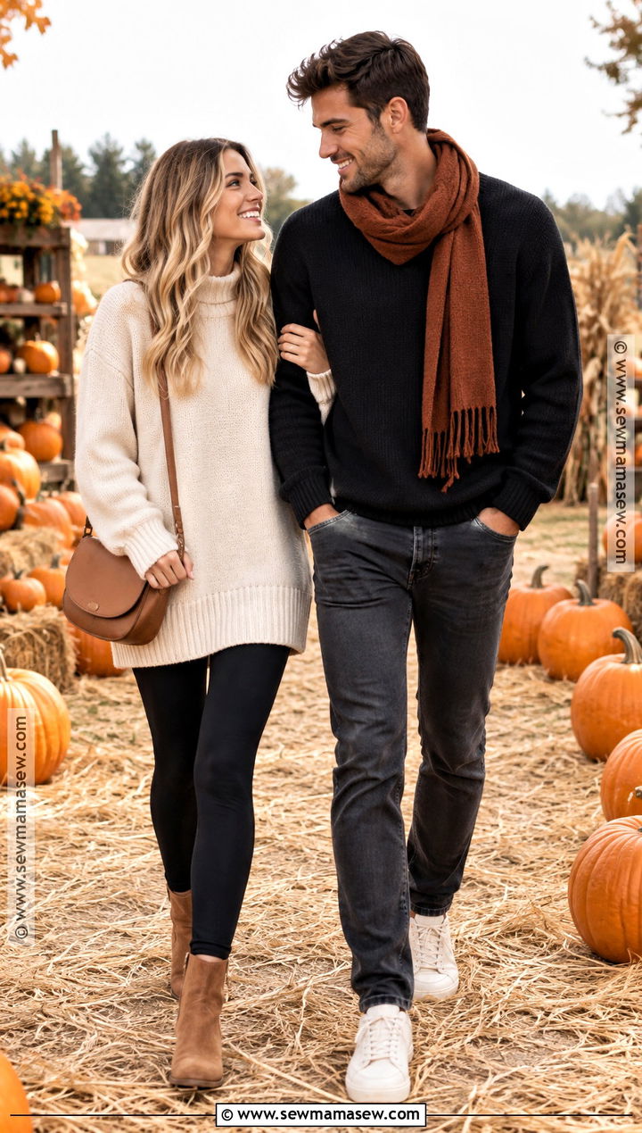 Black And Cream Pumpkin Patch Couple Outfit - 25 pumpkin patch outfit ideas for couples