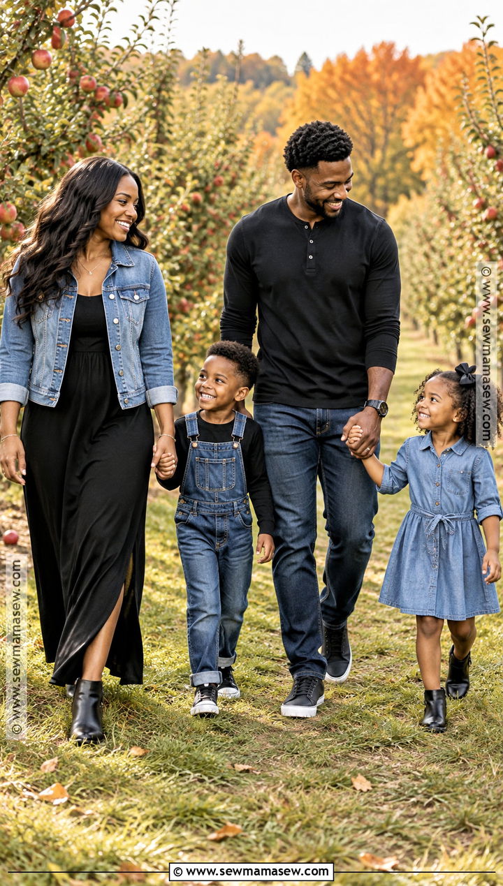 Black And Denim Family Photo Outfit - 15 black fall family pictures outfits
