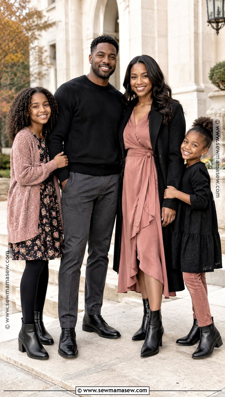 Black And Dusty Rose Family Photo Outfit - 15 black fall family pictures outfits