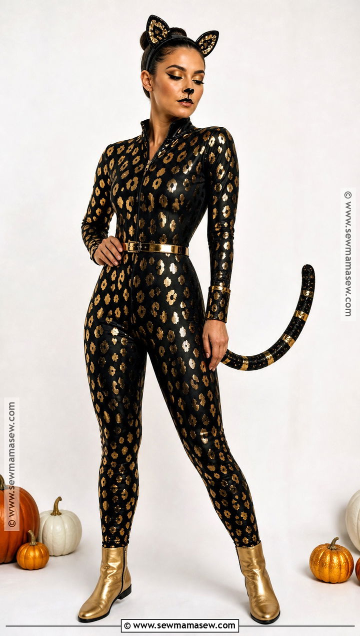 Black And Gold Cheetah Costume - 45 cheetah halloween costume ideas