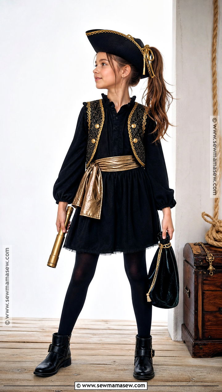 Black And Gold Girl Pirate Costume - 30 Girls Pirate Costume Ideas