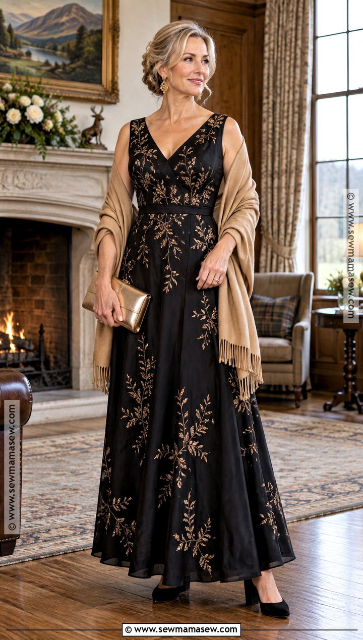 Black And Gold Mother Of The Bride Dress - 25 fall mother of the bride dresses rustic