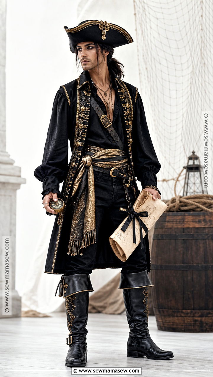 Black And Gold Pirate Costume - 35 pirate costumes