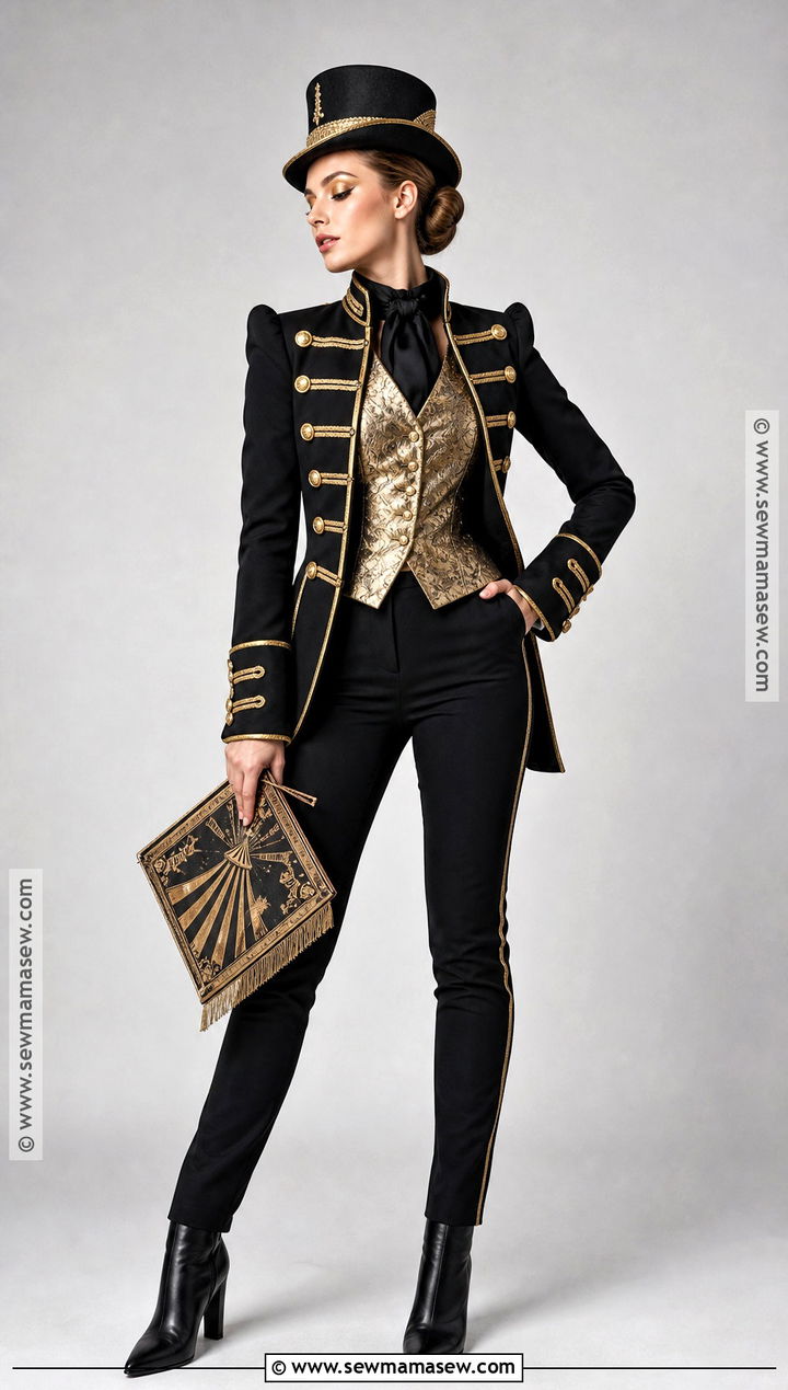 Black And Gold Ringmaster Costume - 30 Ring Master Costume Ideas for Women
