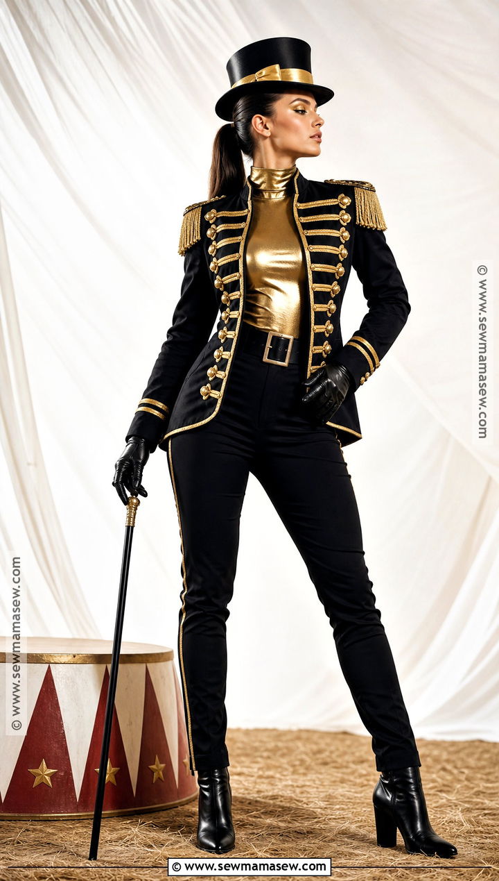 Black And Gold Ringmaster Costume - 30 Circus Costume Ideas for Women