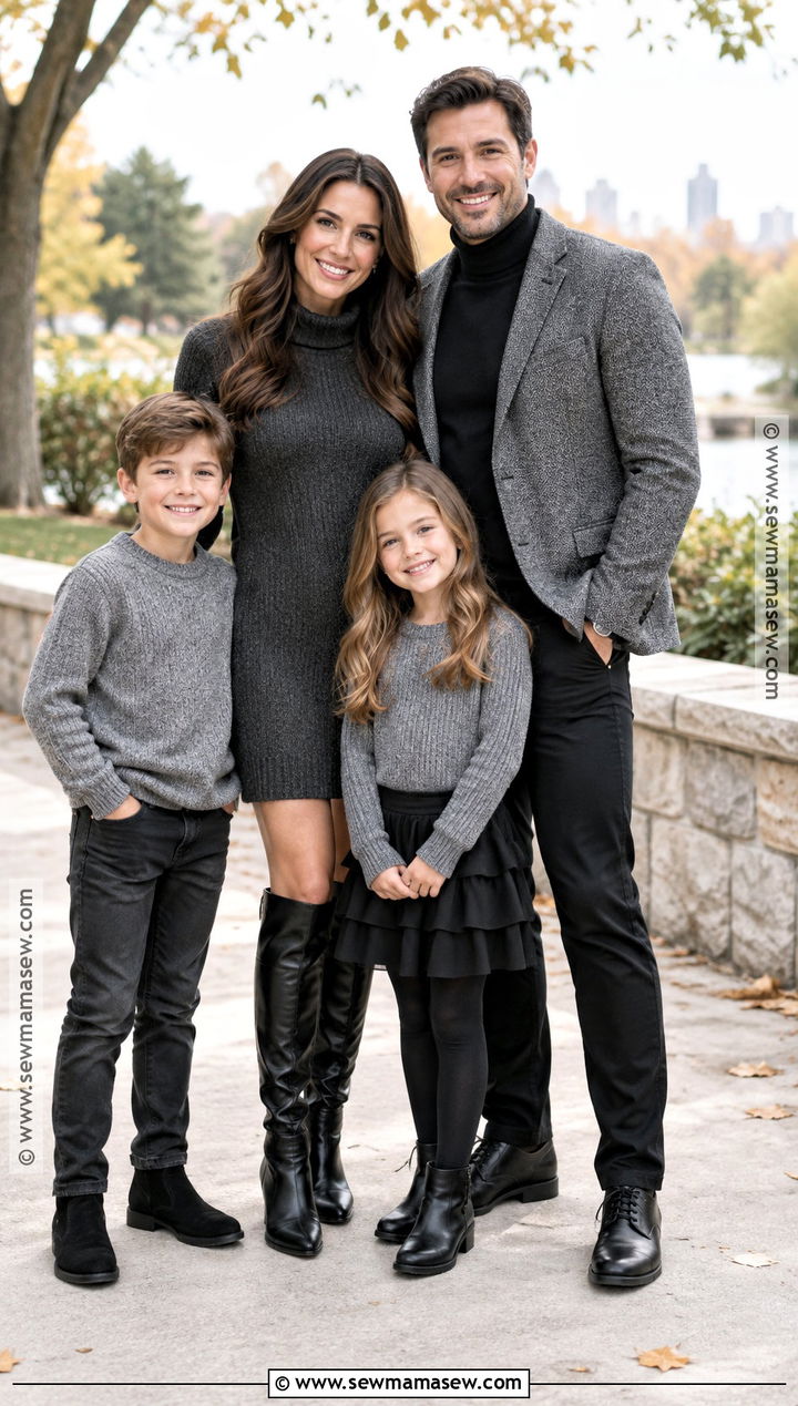 Black And Gray Fall Family Picture Outfit - 15 fall family pictures black outfits