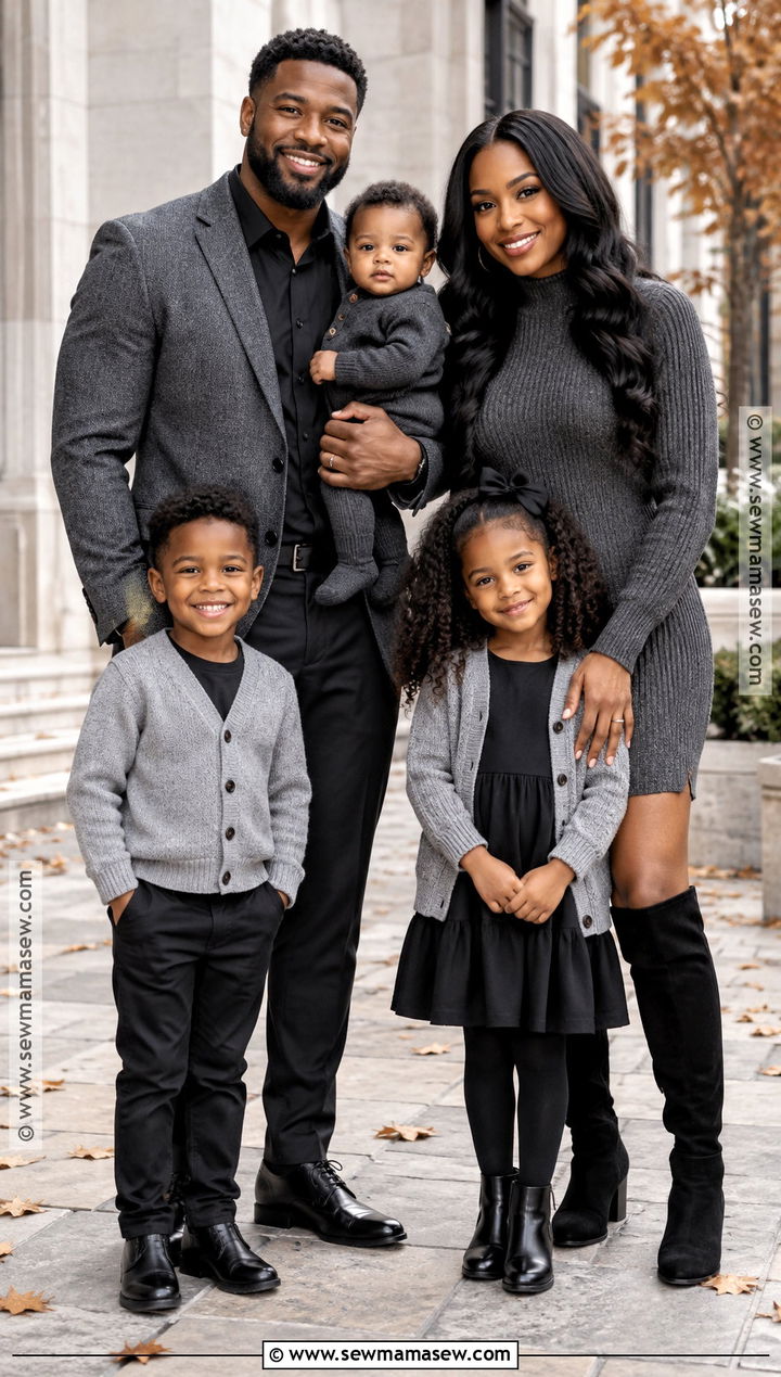 Black And Gray Family Photo Outfit - 15 black fall family pictures outfits