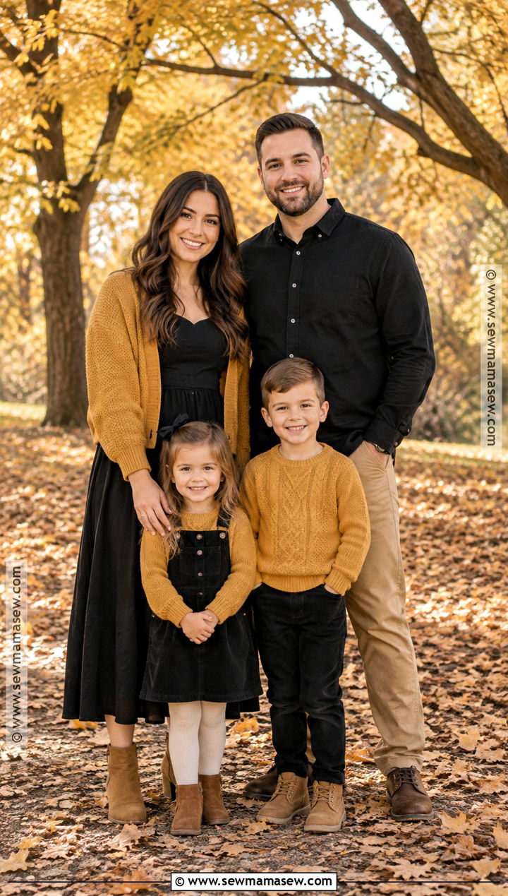 Black And Mustard Family Picture Outfit - 15 black fall outfits family pictures