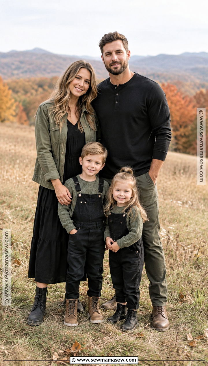 Black And Olive Family Outfits - 20 fall family photos black outfits