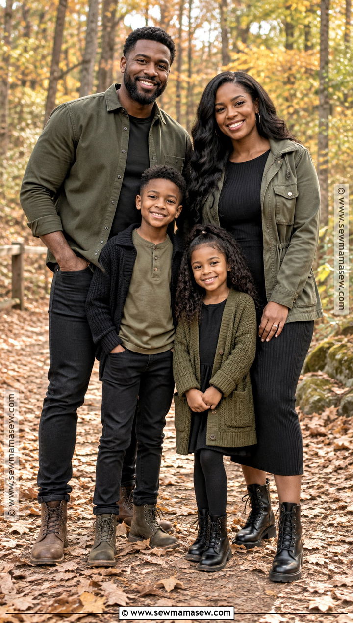 Black And Olive Family Photo Outfit - 15 black fall family pictures outfits