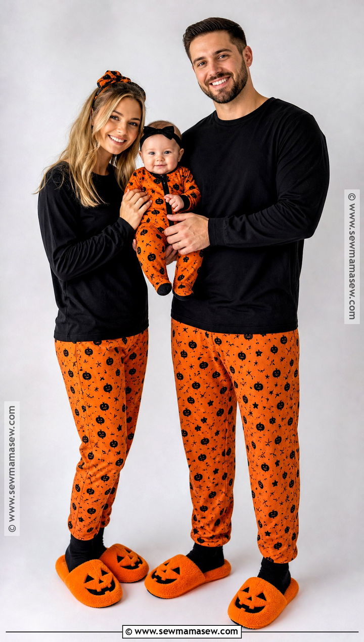 Black And Orange Matching Halloween Pajamas - 30 matching halloween pajamas