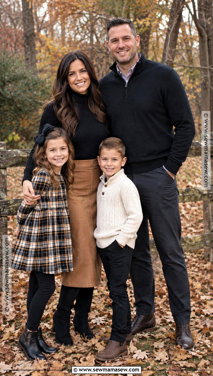 Black And Plaid Fall Family Picture Outfit - 15 fall family pictures black outfits