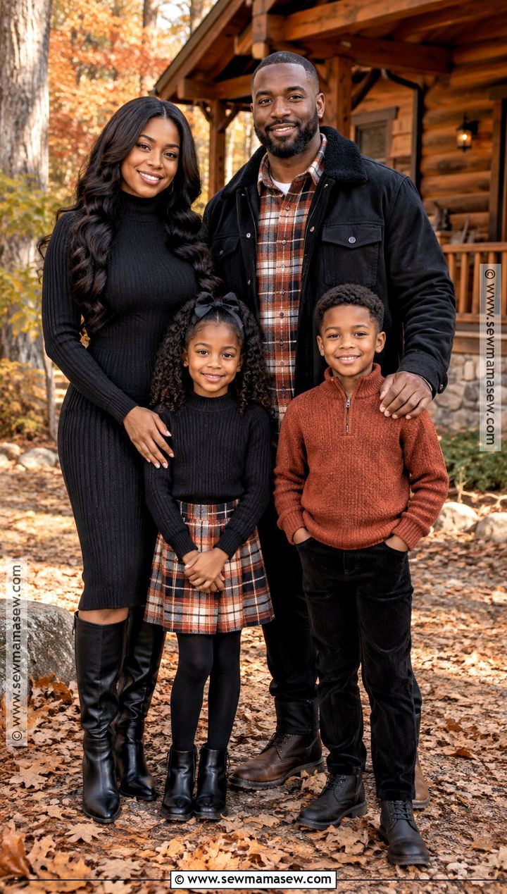 Black And Plaid Family Photo Outfit - 15 black fall family pictures outfits