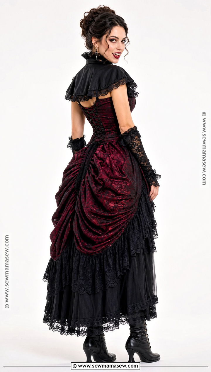 Black And Red Vampire Dress With Bustle - 30 vampire dresses