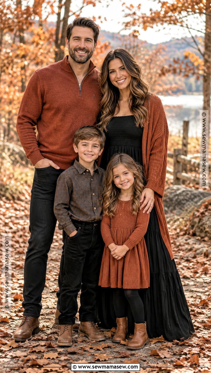 Black And Rust Fall Family Picture Outfit - 15 fall family pictures black outfits