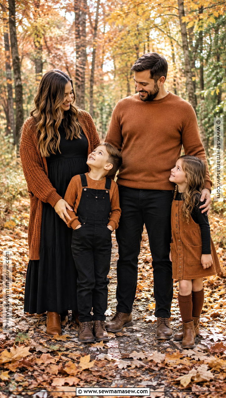Black And Rust Family Outfits - 20 fall family photos black outfits