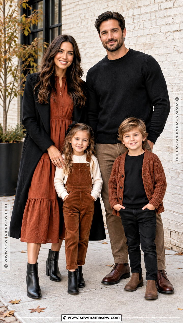 Black And Rust Family Photoshoot Outfit - 25 Fall Photoshoot Outfits for Family