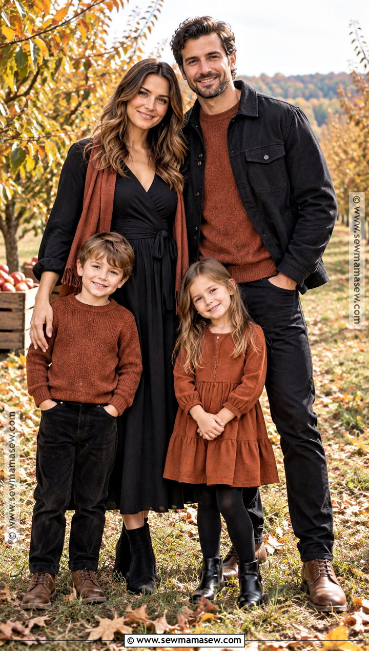 Black And Rust Family Picture Outfits - 15 black outfit fall family pictures ideas