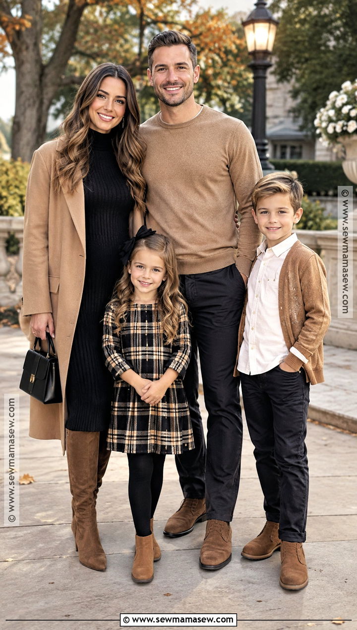 Black And Tan Fall Family Photo Outfits - 15 fall outdoor family photo outfit ideas