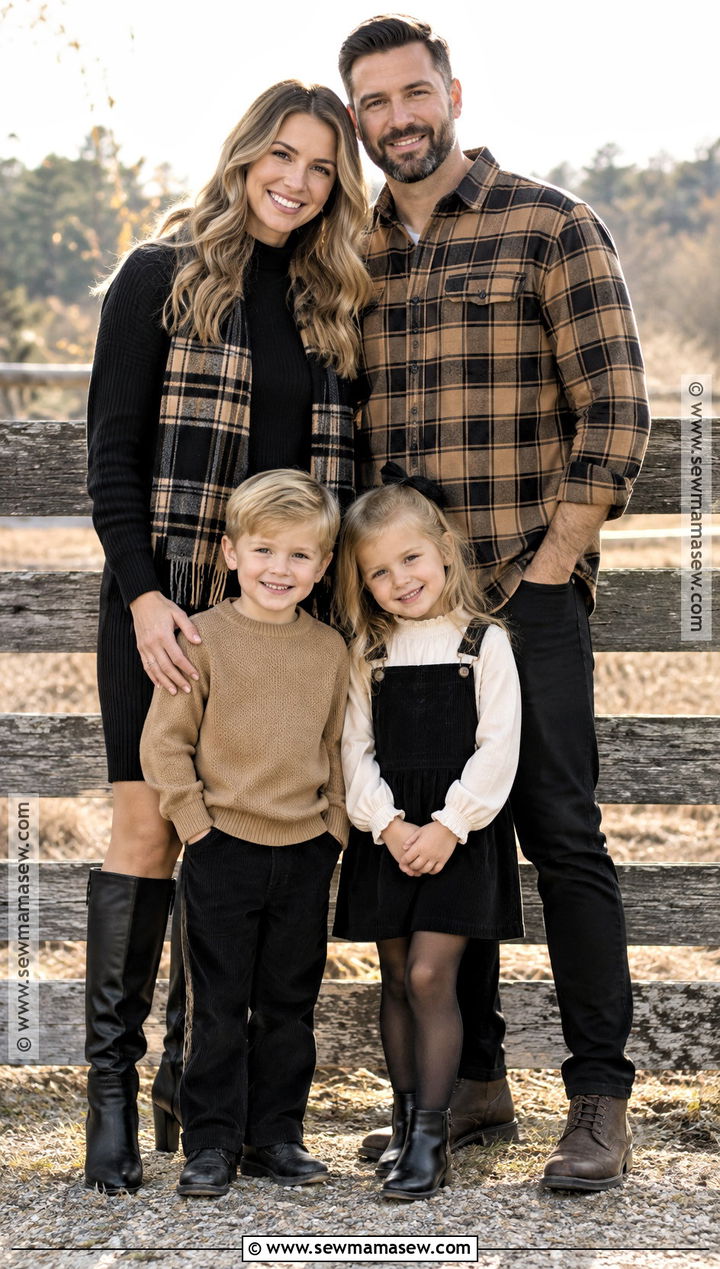 Black And Tan Plaid Fall Family Picture Outfits - 15 family picture outfits fall black