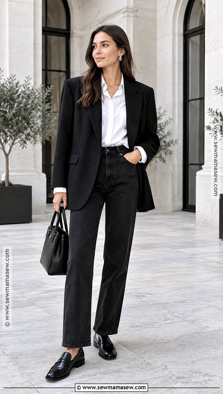 Black And White Autumn Minimal Outfit - 20 autumn outfits color palettes